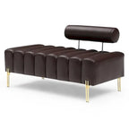Banc 1 place rembourré en Sherpa marron/beige/noir/rose avec dossier réglable
