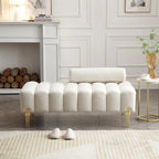 Banc 1 place rembourré en Sherpa marron/beige/noir/rose avec dossier réglable