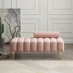 Banc 1 place rembourré en Sherpa marron/beige/noir/rose avec dossier réglable