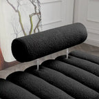 Banc 1 place rembourré en Sherpa marron/beige/noir/rose avec dossier réglable
