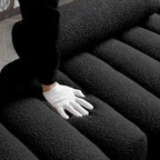 Banc 1 place rembourré en Sherpa marron/beige/noir/rose avec dossier réglable