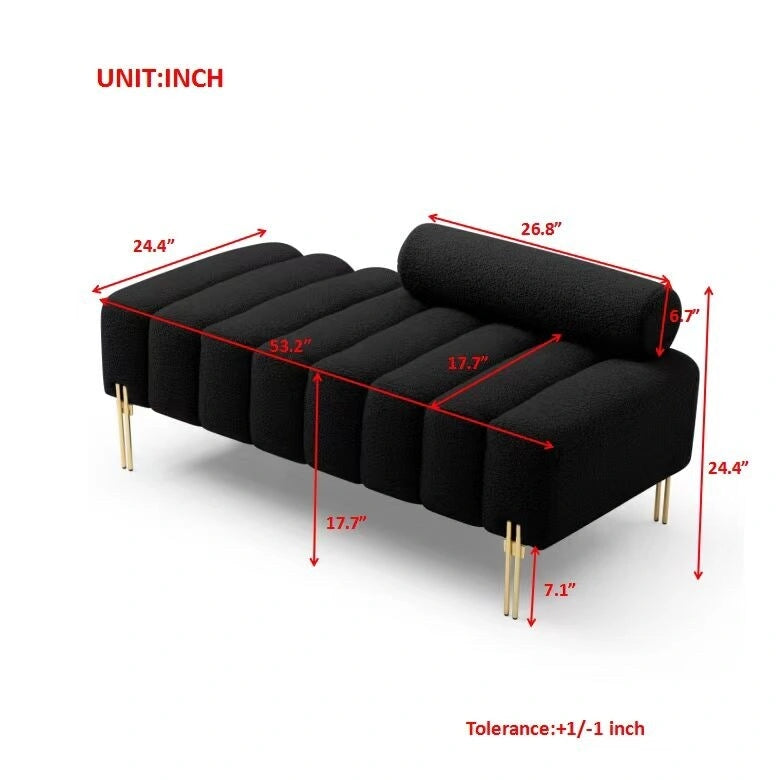 Banc 1 place rembourré en Sherpa marron/beige/noir/rose avec dossier réglable