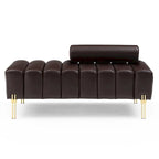 Banc 1 place rembourré en Sherpa marron/beige/noir/rose avec dossier réglable