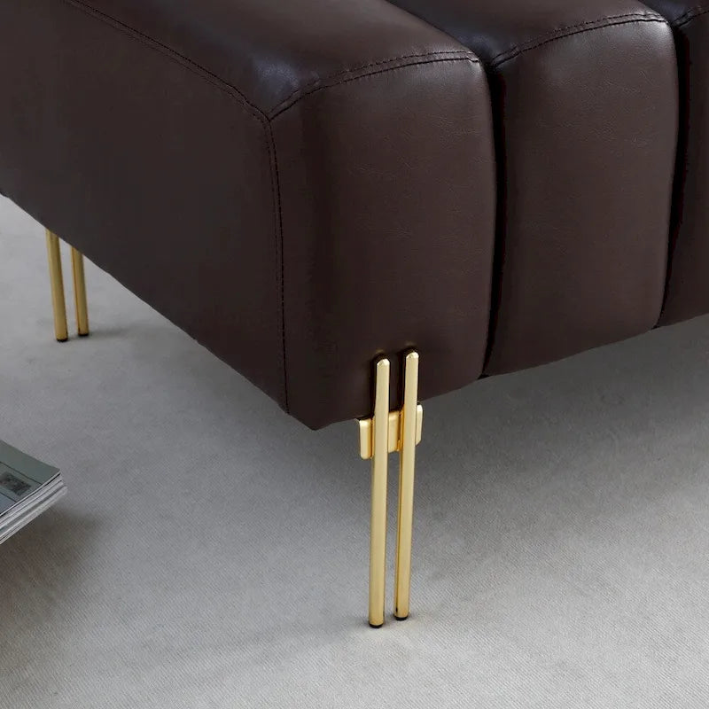 Banc 1 place rembourré en Sherpa marron/beige/noir/rose avec dossier réglable