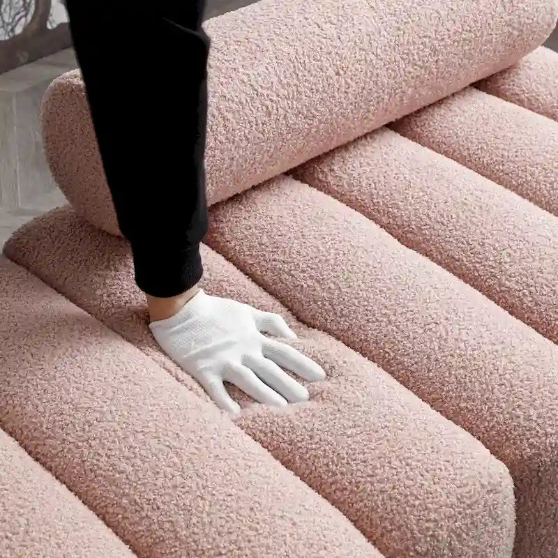 Banc 1 place rembourré en Sherpa marron/beige/noir/rose avec dossier réglable