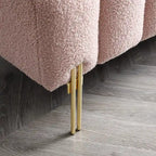 Banc 1 place rembourré en Sherpa marron/beige/noir/rose avec dossier réglable