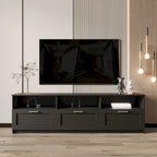 Meuble TV 80" – Noir / Blanc / Noyer / Fauve, Style minimaliste, Montage par 1 personne