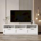 Meuble TV 80" – Noir / Blanc / Noyer / Fauve, Style minimaliste, Montage par 1 personne