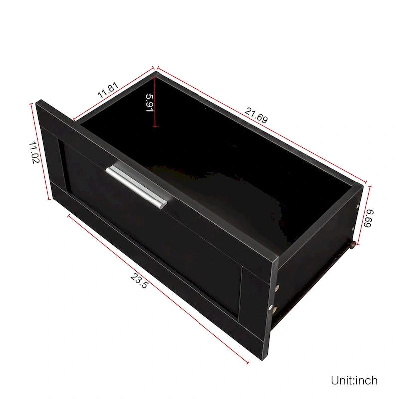 Meuble TV 80" – Noir / Blanc / Noyer / Fauve, Style minimaliste, Montage par 1 personne