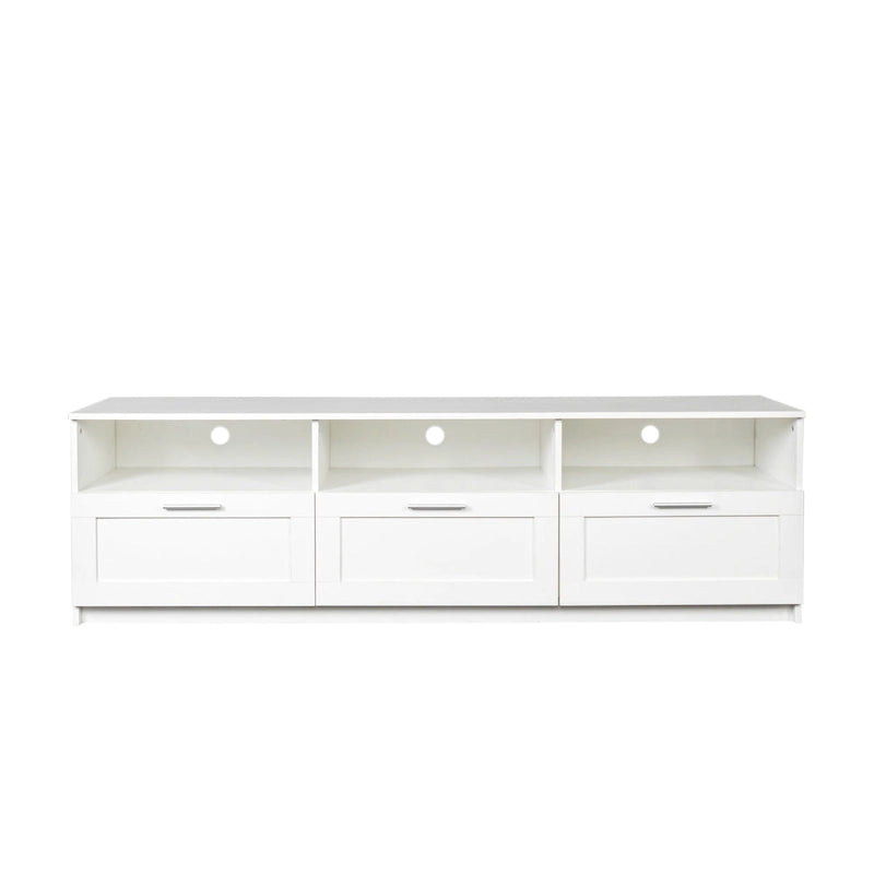 Meuble TV 80" – Noir / Blanc / Noyer / Fauve, Style minimaliste, Montage par 1 personne