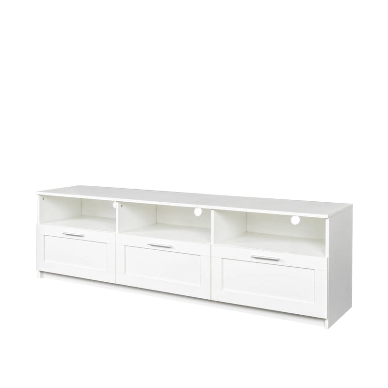 Meuble TV 80" – Noir / Blanc / Noyer / Fauve, Style minimaliste, Montage par 1 personne