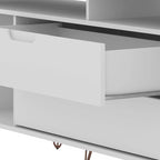 Meuble TV console Manhattan Comfort Rockefeller 62,99 po à pieds en métal