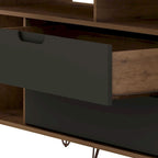 Meuble TV console Manhattan Comfort Rockefeller 62,99 po à pieds en métal