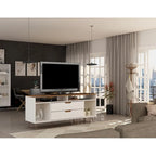 Meuble TV console Manhattan Comfort Rockefeller 62,99 po à pieds en métal