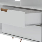 Meuble TV console Manhattan Comfort Rockefeller 62,99 po à pieds en métal