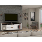 Meuble TV console Manhattan Comfort Rockefeller 62,99 po à pieds en métal