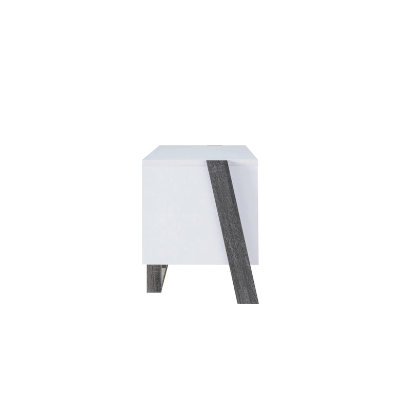 Meuble TV Mid-Century Modern à 4 étagères, Gris naturel/vieilli, 2 tailles