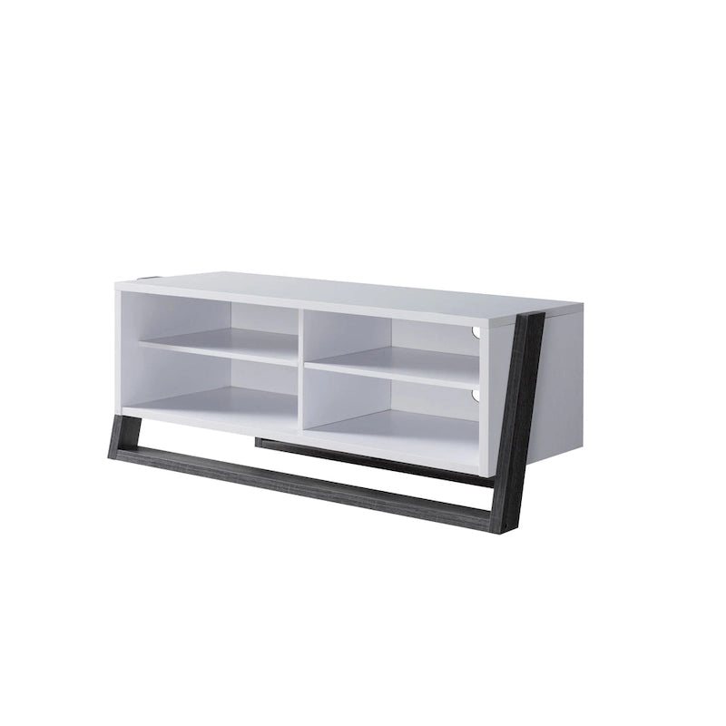 Meuble TV Mid-Century Modern à 4 étagères, Gris naturel/vieilli, 2 tailles