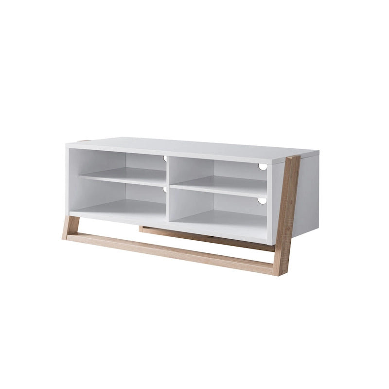Meuble TV Mid-Century Modern à 4 étagères, Gris naturel/vieilli, 2 tailles