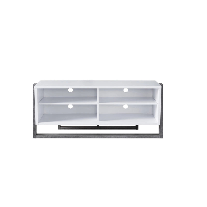 Meuble TV Mid-Century Modern à 4 étagères, Gris naturel/vieilli, 2 tailles