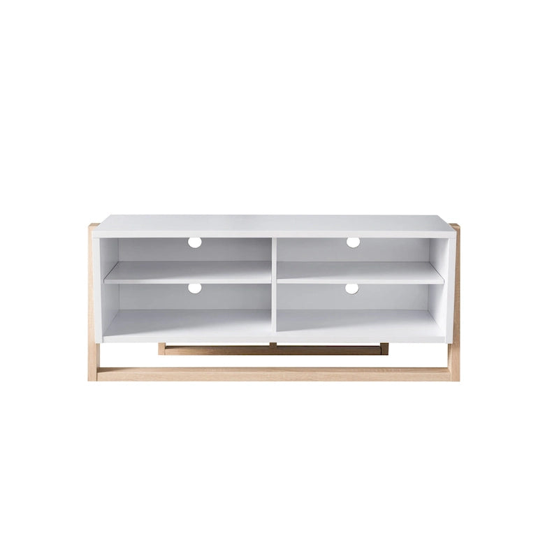 Meuble TV Mid-Century Modern à 4 étagères, Gris naturel/vieilli, 2 tailles
