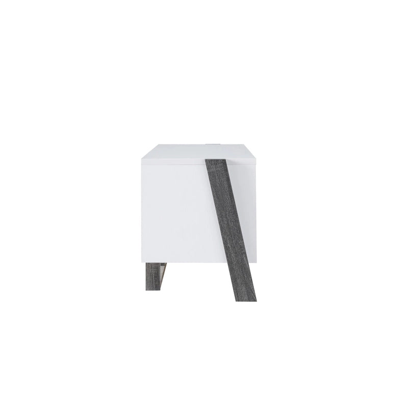 Meuble TV Mid-Century Modern à 4 étagères, Gris naturel/vieilli, 2 tailles