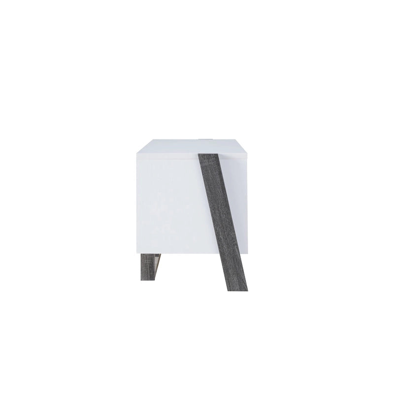 Meuble TV Mid-Century Modern à 4 étagères, Gris naturel/vieilli, 2 tailles