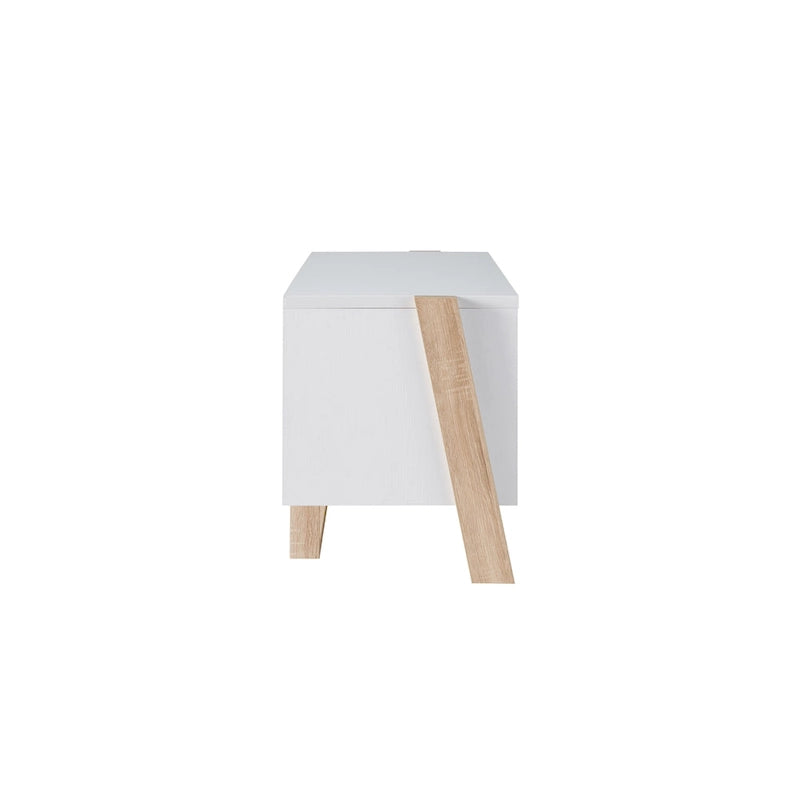 Meuble TV Mid-Century Modern à 4 étagères, Gris naturel/vieilli, 2 tailles
