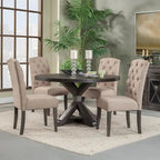 Alpine Furniture Set of 2 Button Tufted Parson Chairs - Salvaged Grey - 19.5Wx24Dx41H