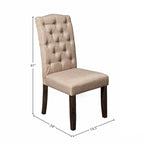 Lot de 2 chaises de salle à manger Parsons capitonnées gris chiné avec pieds en bois