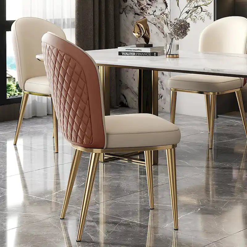 Chaise de salle à manger Off-White avec dossier croisé, style moderne du milieu du siècle, lot de 2