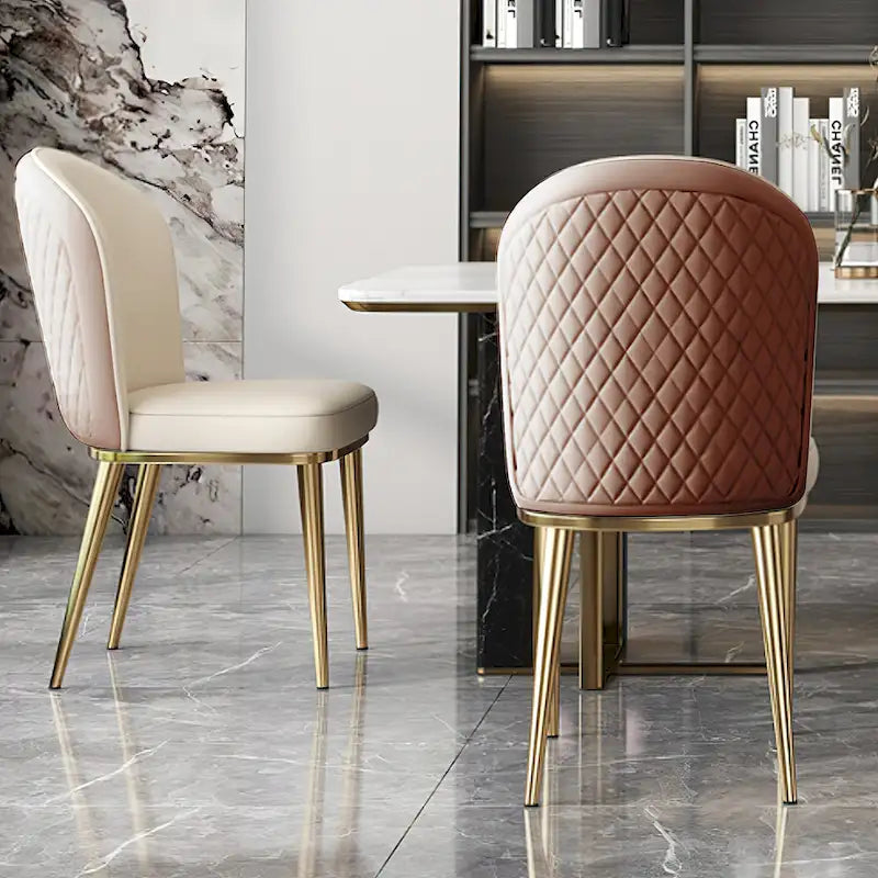 Chaise de salle à manger Off-White avec dossier croisé, style moderne du milieu du siècle, lot de 2