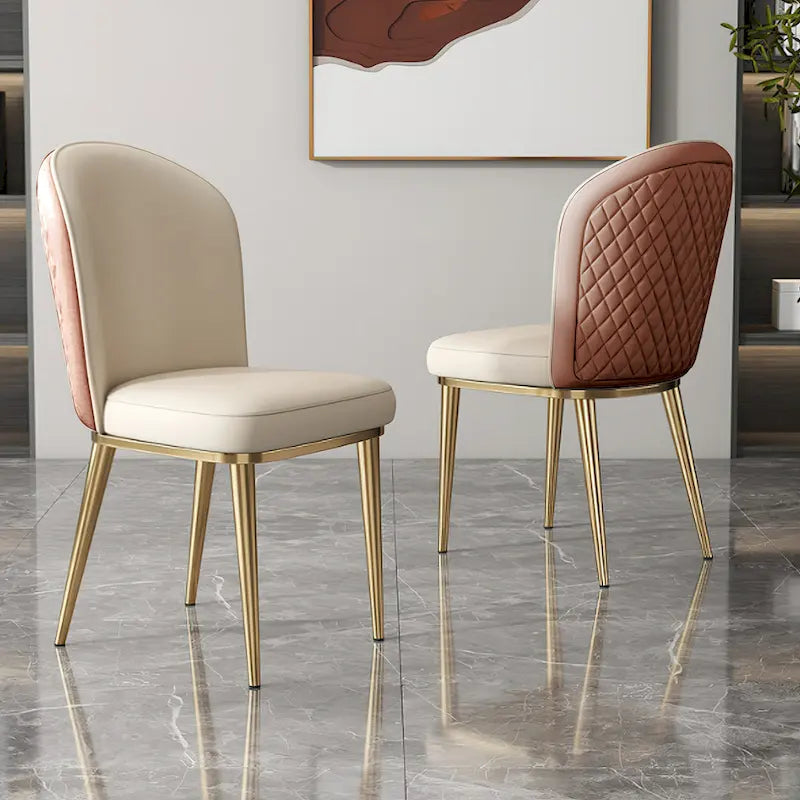 Chaise de salle à manger Off-White avec dossier croisé, style moderne du milieu du siècle, lot de 2