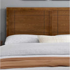 Tête de lit en bois rustique brun noyer – Grand lit double (1 personne)