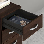 Ensemble de bureau 3 pièces pour 1 personne en Noyer moderne / Blanc / Noyer noir / Gris platine / Gris orage
