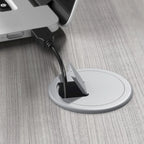 Ensemble de bureau 3 pièces pour 1 personne en Noyer moderne / Blanc / Noyer noir / Gris platine / Gris orage