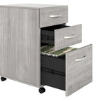 Ensemble de bureau 3 pièces pour 1 personne en Noyer moderne / Blanc / Noyer noir / Gris platine / Gris orage