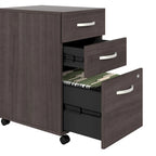 Ensemble de bureau 3 pièces pour 1 personne en Noyer moderne / Blanc / Noyer noir / Gris platine / Gris orage