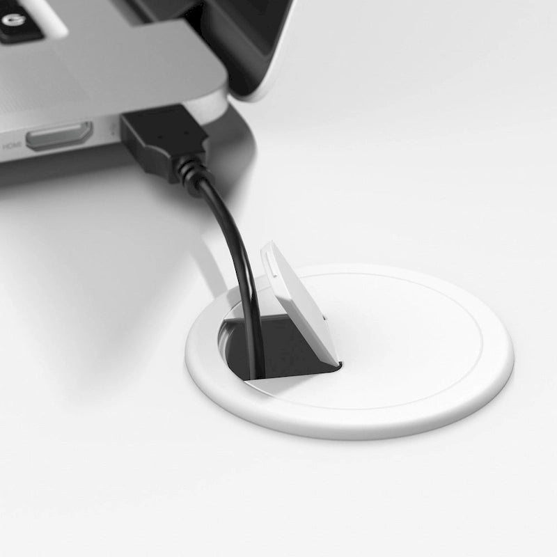 Ensemble de bureau 3 pièces pour 1 personne en Noyer moderne / Blanc / Noyer noir / Gris platine / Gris orage
