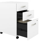 Ensemble de bureau 3 pièces pour 1 personne en Noyer moderne / Blanc / Noyer noir / Gris platine / Gris orage