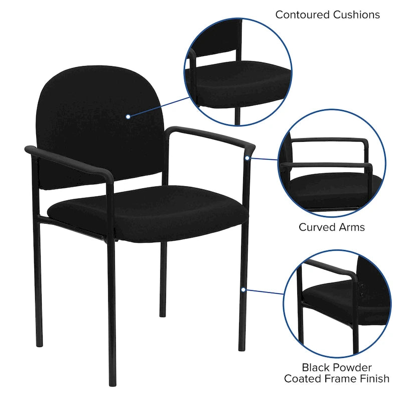 Chaise de salle à manger empilable en tissu noir / bordeaux / gris / marine, 1 place, empilable jusqu'à 5 unités