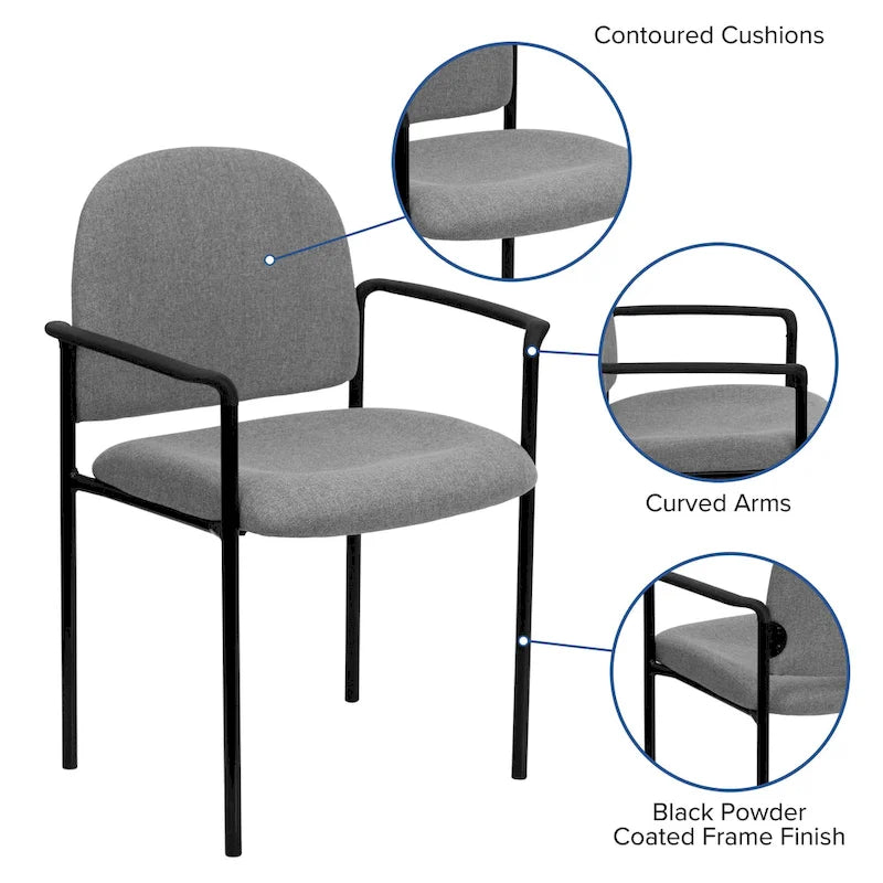 Chaise de salle à manger empilable en tissu noir / bordeaux / gris / marine, 1 place, empilable jusqu'à 5 unités
