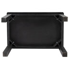 Table à manger rectangulaire en pin massif, 4 places, finition antique rustique / délavé noir / naturel clair