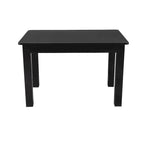Table à manger rectangulaire en pin massif, 4 places, finition antique rustique / délavé noir / naturel clair