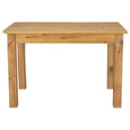 Table à manger rectangulaire en pin massif, 4 places, finition antique rustique / délavé noir / naturel clair