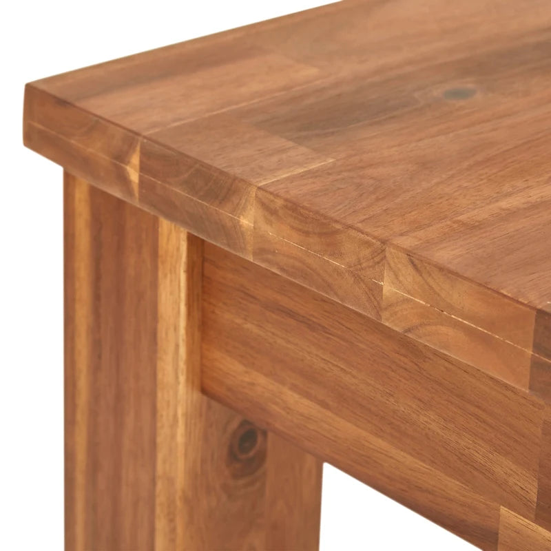 Banc TV en acacia massif, couleur marron/sable flotté/noir alto, simple