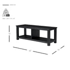 Banc TV en acacia massif, couleur marron/sable flotté/noir alto, simple