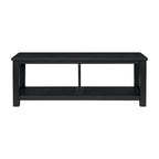 Banc TV en acacia massif, couleur marron/sable flotté/noir alto, simple