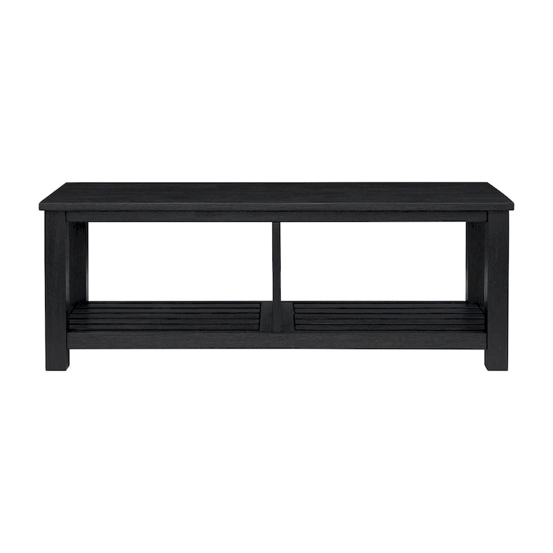 Banc TV en acacia massif, couleur marron/sable flotté/noir alto, simple