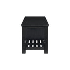 Banc TV en acacia massif, couleur marron/sable flotté/noir alto, simple